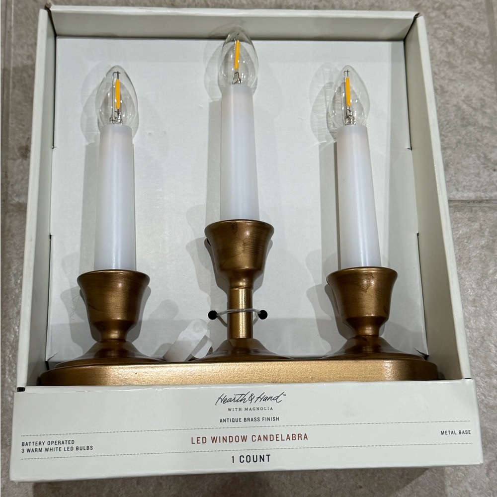 Hearth & Hand Antique Brass LED Candelabra